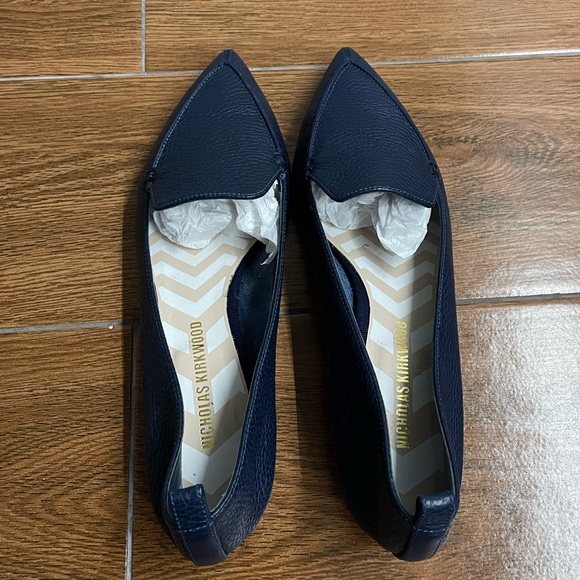 Nicholas Kirkwood Midnight Blue Beya Leather Loafers - Picture 6 of 8